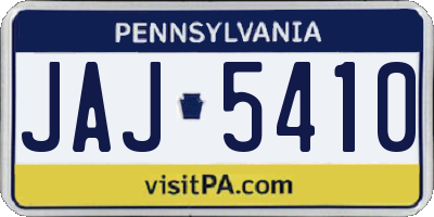 PA license plate JAJ5410