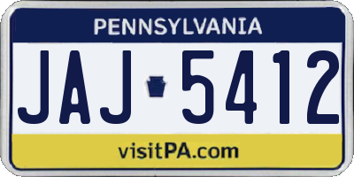 PA license plate JAJ5412