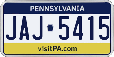 PA license plate JAJ5415