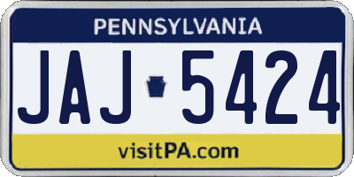 PA license plate JAJ5424
