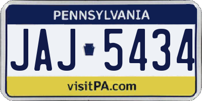 PA license plate JAJ5434