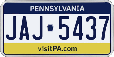 PA license plate JAJ5437
