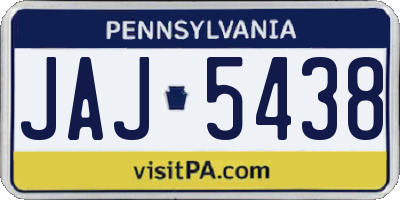 PA license plate JAJ5438