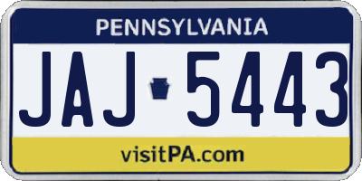 PA license plate JAJ5443
