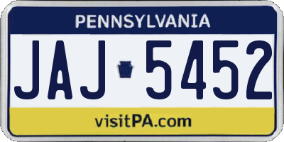 PA license plate JAJ5452