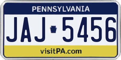 PA license plate JAJ5456