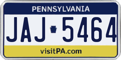PA license plate JAJ5464