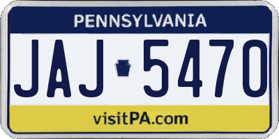 PA license plate JAJ5470