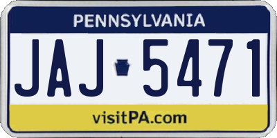 PA license plate JAJ5471