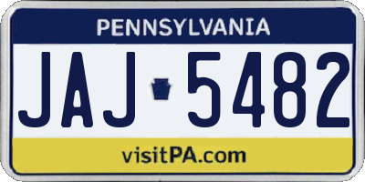 PA license plate JAJ5482