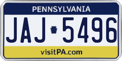 PA license plate JAJ5496
