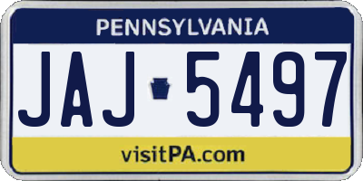 PA license plate JAJ5497