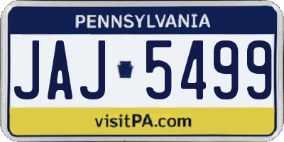 PA license plate JAJ5499