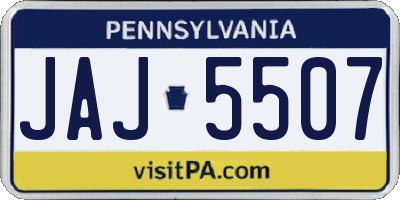 PA license plate JAJ5507
