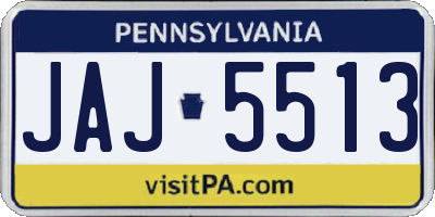 PA license plate JAJ5513