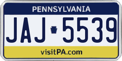 PA license plate JAJ5539