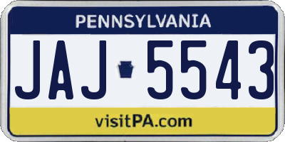 PA license plate JAJ5543