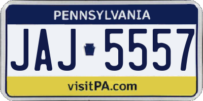 PA license plate JAJ5557