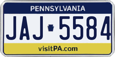 PA license plate JAJ5584