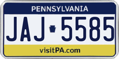 PA license plate JAJ5585