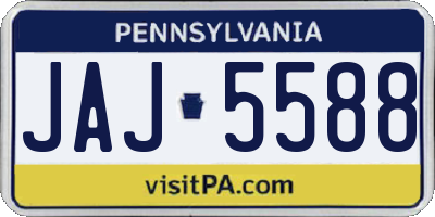 PA license plate JAJ5588