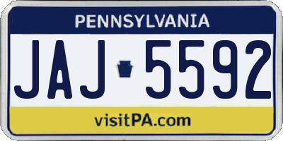 PA license plate JAJ5592