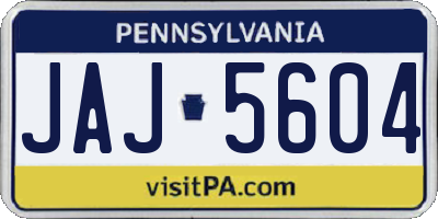 PA license plate JAJ5604