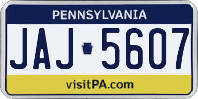 PA license plate JAJ5607