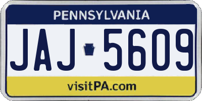 PA license plate JAJ5609