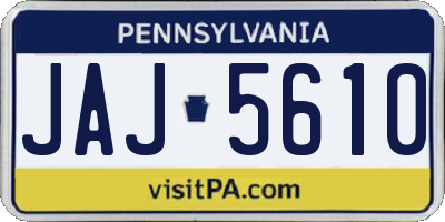 PA license plate JAJ5610