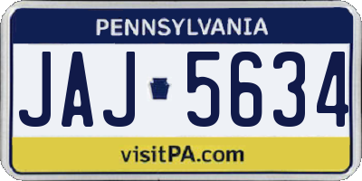 PA license plate JAJ5634