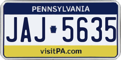 PA license plate JAJ5635