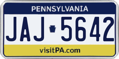 PA license plate JAJ5642