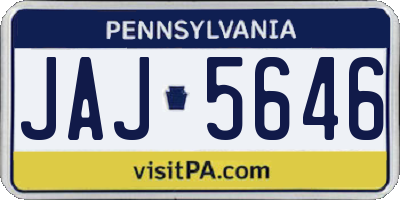 PA license plate JAJ5646