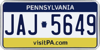 PA license plate JAJ5649