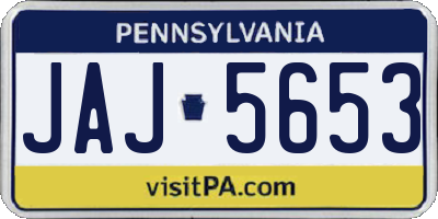 PA license plate JAJ5653