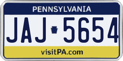 PA license plate JAJ5654