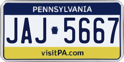 PA license plate JAJ5667