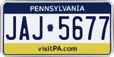 PA license plate JAJ5677