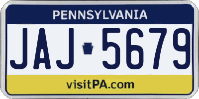 PA license plate JAJ5679