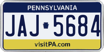 PA license plate JAJ5684