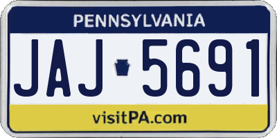 PA license plate JAJ5691