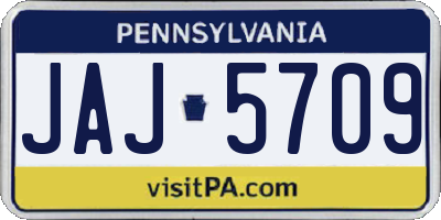 PA license plate JAJ5709