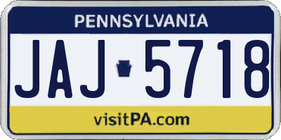 PA license plate JAJ5718