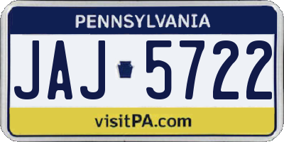 PA license plate JAJ5722