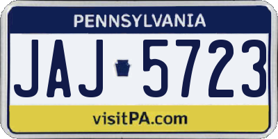 PA license plate JAJ5723