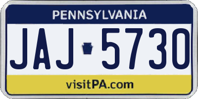 PA license plate JAJ5730