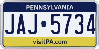 PA license plate JAJ5734