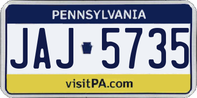 PA license plate JAJ5735