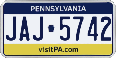 PA license plate JAJ5742